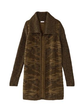 PureJill by J. Jill Open Front Rib Textured Intarsia Cardigan Sweater NWT Size L